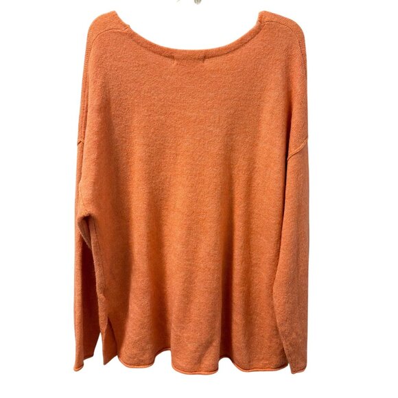 L.O.G.G By H&M Oversized Soft V-Neck Wool Blend Sweater Sz M  Orange - Picture 9 of 12